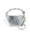 Ganni Bou Mini Bag In Silver Leather Blend In Silver