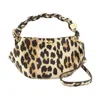 Ganni Leopard Print Mini Bou Bag With Twisted Handle In Multi