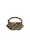 Ganni Mini Bou Leopard-print Tote Bag In Brown
