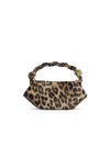 Ganni Mini Bou Leopard-print Tote Bag In Brown