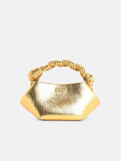 Ganni 'bou' Mini Bag In Gold Leather