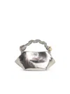 Ganni Bou Mini Bag In Silver Leather Blend