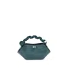 Ganni Bou Mini Crocodile Patent Leather Handbag