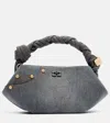 Ganni Small Bou Braided Handle Tote Bag In Gray