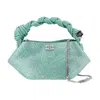Ganni Bou Mini Flower Crossbody In Blue