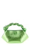 Ganni Bou Mini Metallic Leather In Green