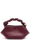 Ganni Bou Red Handbag With Butterfly Logo And Hand-braided Strands In Leather Woman