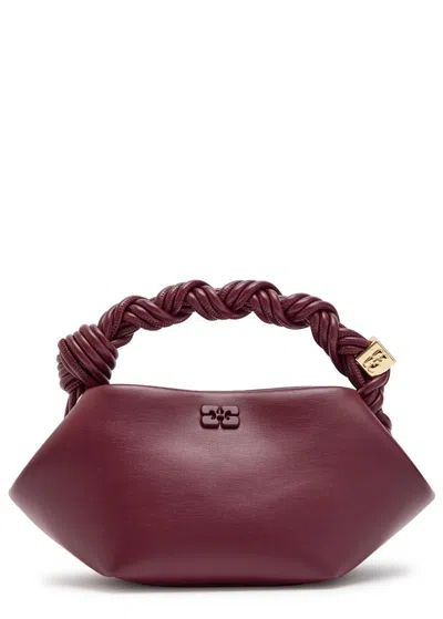 Ganni Bou Mini Leather Top Handle Bag In Neutral
