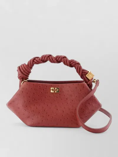 Ganni Bou Mini Ostrich Purse Synthetic Hardware