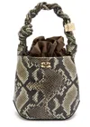 Ganni Bou Mini Python-effect Grained Leather Bucket Bag