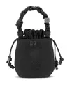 Ganni Bou Mini Satin Bucket Bag In Black