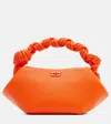 Ganni Bou Mini Tote Bag In Orange