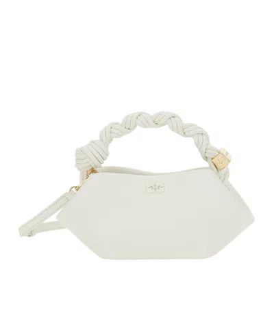 Ganni Bou Mini Tote Bag In White