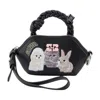 Ganni Nano Charms Mini Bag With Braided Handle In Black