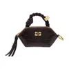 Ganni Bou Nano Croco Purse In Black