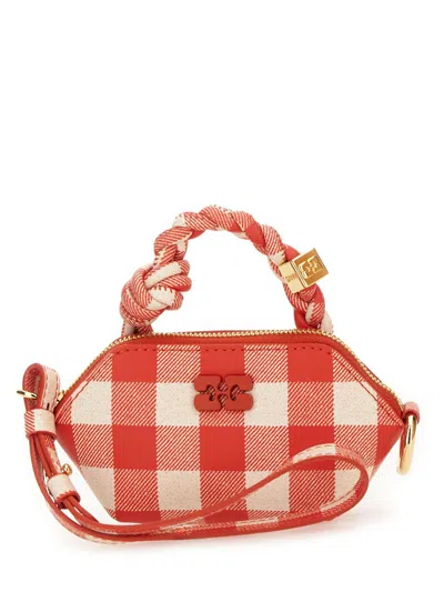Ganni Bou Nano "vichy" Bag In Red