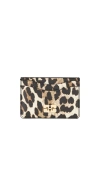 Ganni Bou Wallet In Animalier Leather