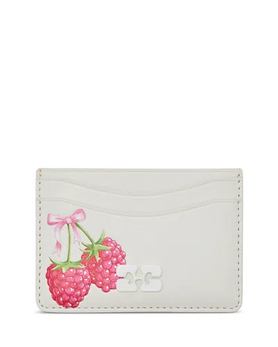Ganni Bou Raspberry Card Holder In White