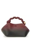 Ganni Small ' Bou' Bag In Red Shaded Lear Blend In Gray