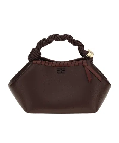 Ganni Bou Small Braided Shoulder Bag In Purple