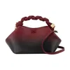 Ganni Small ' Bou' Bag In Red Shaded Lear Blend In Neutral