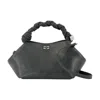 Ganni 'bou' Grey Handbag With Adjustable And Removable Shoulder Strap In Black