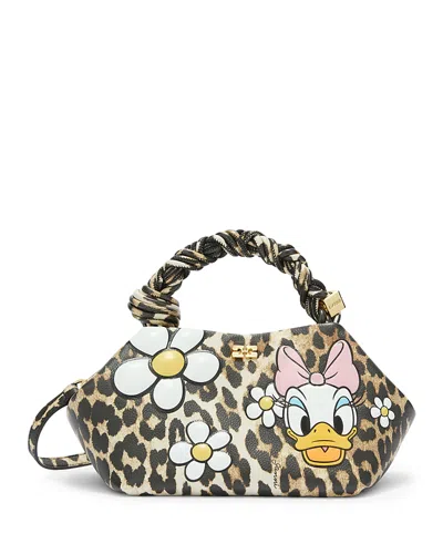 Ganni Bou Small Daisy Duck Leopard Print Bag In Animal Print