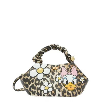 Ganni Bou Small Daisy Duck Leopard Print Bag In Animal Print