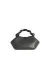 Ganni Womens Steal Grey Bou Small Leather-blend Top-handle Bag