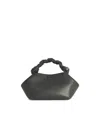 Ganni Womens Steal Grey Bou Small Leather-blend Top-handle Bag
