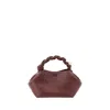 Ganni Bou Red Handbag With Butterfly Logo And Hand-braided Strands In Leather Woman