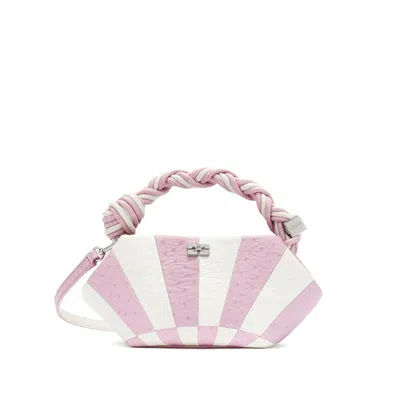Ganni Bou Striped Leather Shoulder Bag In Multi