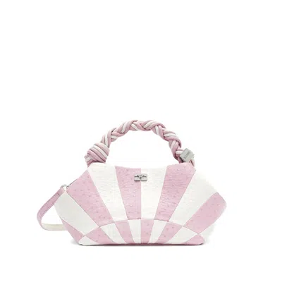 Ganni Bou Striped Leather Shoulder Bag In Multi