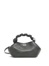 Ganni Womens Steal Grey Bou Small Leather-blend Top-handle Bag In Gray