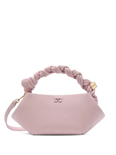 Ganni Bou Twisted-handle Tote Bag In Pink