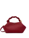 Ganni Bou Twisted-handle Tote Bag In Red