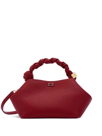 Ganni Bou Twisted-handle Tote Bag In Red