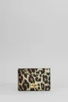 Ganni Bou Wallet In Animalier Leather