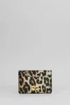 Ganni Bou Wallet In Animalier Leather In Animalier