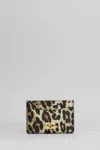 Ganni Bou Wallet In Animalier Leather In Multicolor