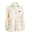 Ganni Bouclã© Wool Blend Over Jacket In Ivory