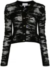 Ganni Alpaca Mohair Boucle Cardigan In Black In Black