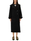 Ganni Long Bouclã© Coat For In Black