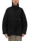 Ganni Half-placket Drop Shoulder Jacket In Black
