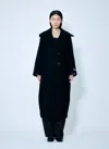 Ganni Women Boucle Wool Coat In Black
