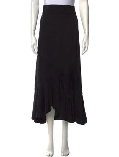 Pre-owned Ganni Bow Accents Long Skirt In Black