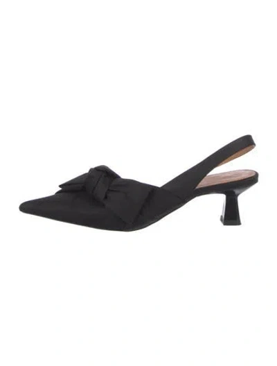 Pre-owned Ganni Bow Accents Slingback Pumps In Black