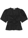 Ganni Bluse Mit Schleifendetail In Schwarz