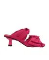 Ganni Bow-detail Mules In Pink
