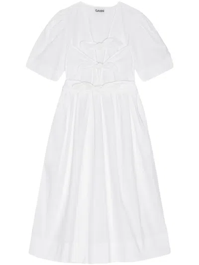 GANNI BOW-DETAILING DRESS